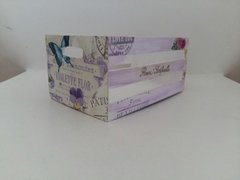 Cajon Verdulero Grande. Decoupage. Organizador Vintage - Nubecitas