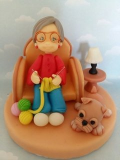 Adorno Torta Abuelita Cumpleaños 80 no