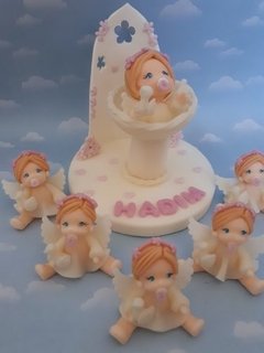 Combo 15 Angelitos +centro Torta Capilla - comprar online