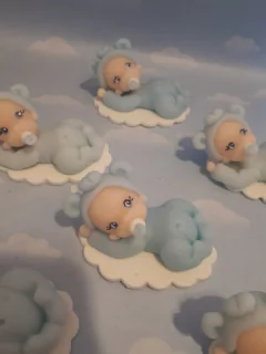 Souvenirs Varón 20 Bebes Disfrazados Bautismo Porcelana Fria - tienda online
