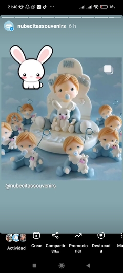 Imagen de Combo 15 Angelitos +centro Torta Capilla