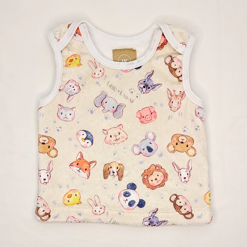 Chaleco polar soft animalitos kawaii