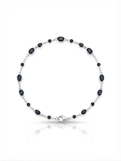 Pulsera de Oro blanco 18K con piedras
