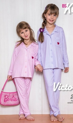 Art 25555 Pijama abotonado rayado nena