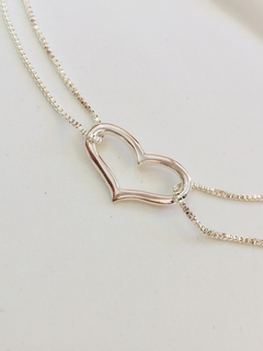 PULSERA DOBLE CON CORAZÓN - comprar online