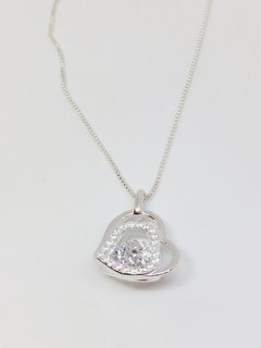 CONJUNTO CORAZÓN CON CUBICS PLATA 925. - comprar online