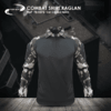 COMBAT SHIRT RAGLAN CORPO PRETO FOX BOY PROTECAO UV 50+ MANGAS E GOLA, Paintball, Motocross,