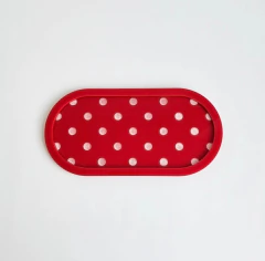 Prato em Acrílico Borda Oval Poá - comprar online