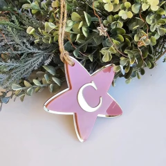 Enfeite de Natal Estrela com Letra - Merí Studio