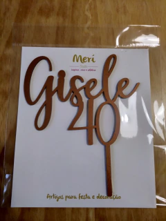 Imagem do Topo de Bolo Nome Personalizado e Idade