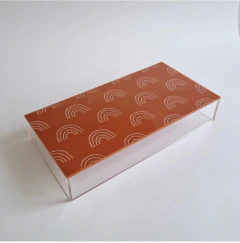 Suporte Bandeja Altura em Acrílico Textura Arco Íris 30x15x5cm - comprar online