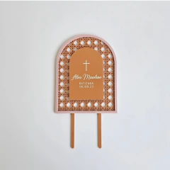 Topo de Bolo Treliça Batizado Personalizado
