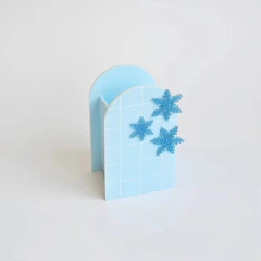 Piruliteiro ou Porta Lápis Arco Grid Aplicação Flocos de Neve