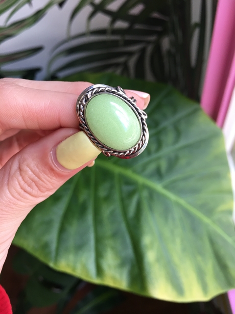 Anillo agata verde