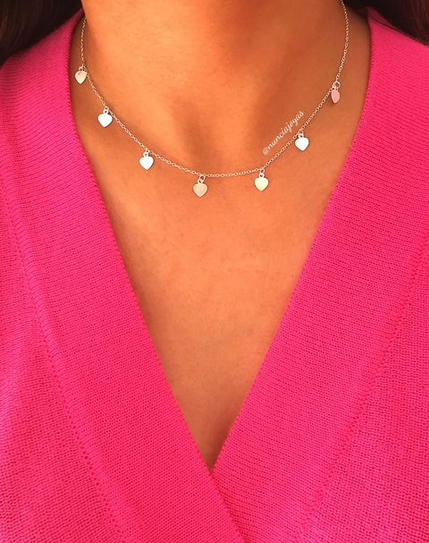 COLLAR CORAZONES LARGO REGULABLE/DE 40CM A 45 CM