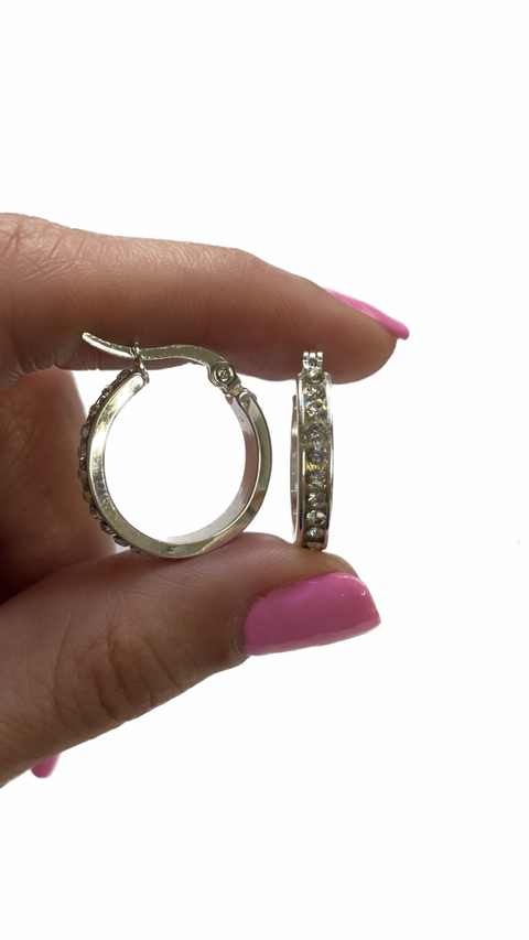 Par argollas Anastacia con strass 2CM
