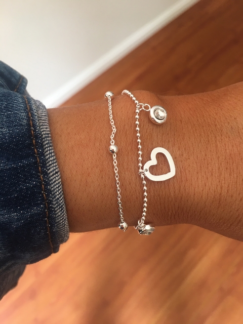 Pulsera Corazon y circulo de strass