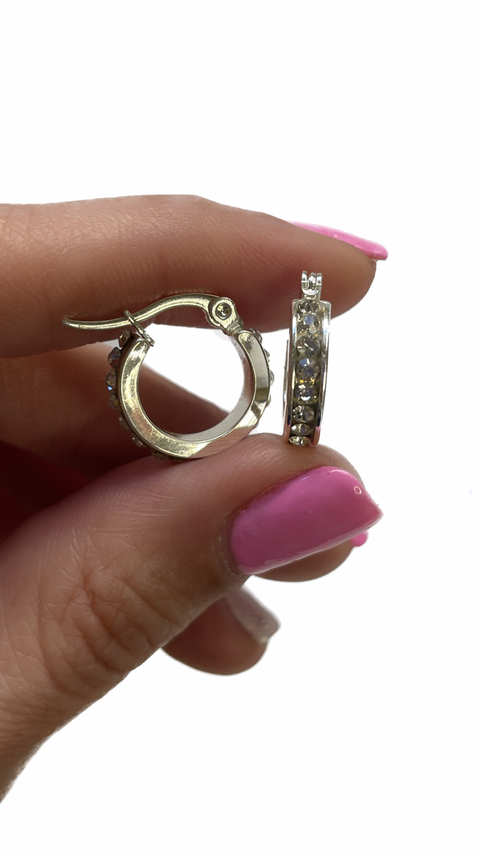 Par argollas Anastacia con strass 1,5 CM