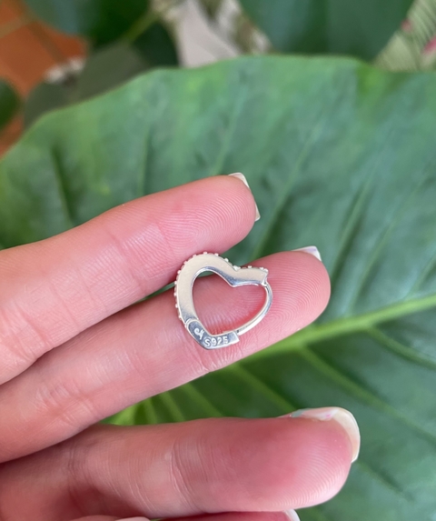 Argollita Corazón cubic Cristal 15mm (unidad)