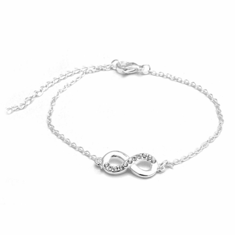 Pulsera infinito con strass 17 A 22cm - comprar online