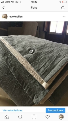 Funda de acolchado tussor gris tamaño Queen (cama 1,60) medida 2,40x2,50 - tienda online