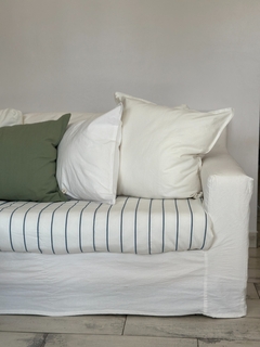 Almohadon lino tussor off white 50x70 con relleno incluido - Otilia Deco