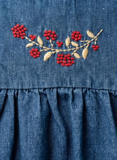 Vestido Sofía Bordado Jean (1506) - comprar online