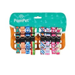 Kit com 8 Coleiras Grossa Seda Premium Ajustável Para Cães Pequeno