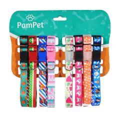 Coleira Grossa Seda Ajustável Para Cães Médio - Kit com 8un