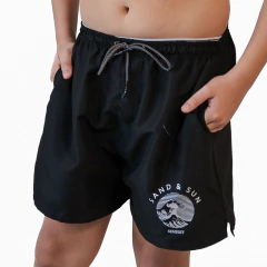 SHORT DE BAÑO SMOOTH NEGRO - NIÑO 4 AL 16