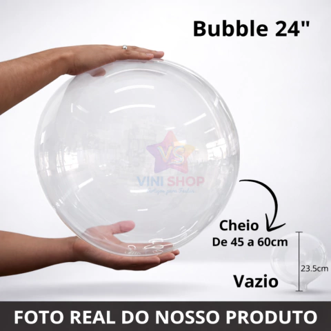 Kit 10 Unidades Balão Bubble - 10/18/24 Polegadas - Cristal