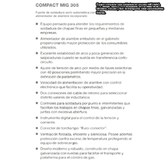 Soldadora Compact MIG 305 gala gar - comprar online
