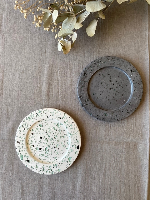 Bandeja de terrazo redonda