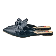 Mule Bico Fino Textura Nó Preto - Love Shoes Calçados Femininos