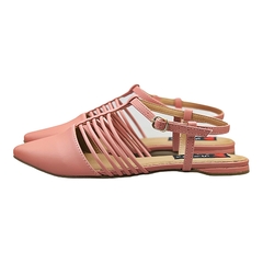 Sapatilha Bico Fino Aberta Detalhes Tirinhas Rosa - Love Shoes Calçados Femininos