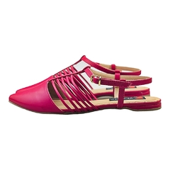 Sapatilha Bico Fino Aberta Detalhes Tirinhas Rosa - Love Shoes Calçados Femininos