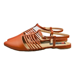 Sapatilha Bico Fino Aberta Detalhes Tirinhas Caramelo - Love Shoes Calçados Femininos