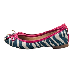 Sapatilha Bico Redondo Confort Laçinho Viés Pink Zebra - Love Shoes Calçados Femininos