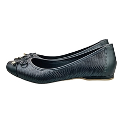Sapatilha Bico Quadrado Confort Detalhes Laçinho Preto - Love Shoes Calçados Femininos