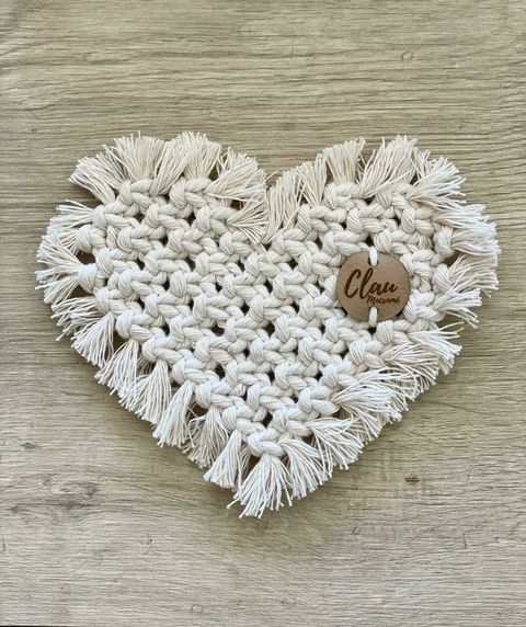 POSAVASOS TEJIDO CORAZÓN