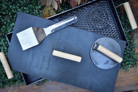 Plancha Bifera Doble Fundición con Mango de Madera