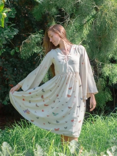 Vestido Bonhomia Estampado a Mano (Largo Midi - Mangas Largas) - comprar online