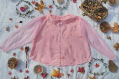 Camisa Acuario Rosa - Estampada a Mano (mangas microtul) - Alium Trend
