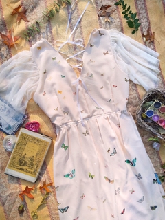 Vestido Bonhomia Estampado a Mano (Largo Midi - Mangas Cortas Microtul) - Alium Trend
