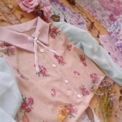 Camisa Acuario Bicolor - Estampada a Mano (mangas de gasa) en internet