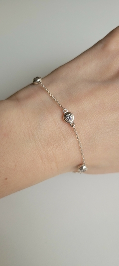 Pulsera 3 piedras blancas - comprar online
