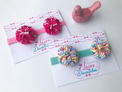 Parzinho de Pompom de fita P - 4 cm - comprar online