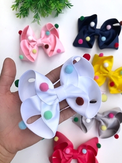 Imagem do Laço Sophia G com pompons sortidos - Escolha suas cores