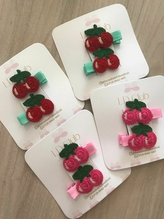 Duplinha Mini Hair Clips Cerejinha (3,5cm)