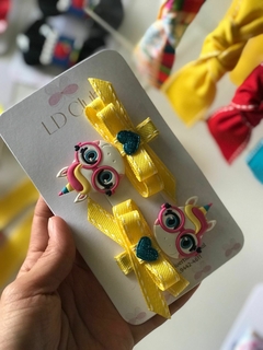 Coleção Rabisco - Par de Hair Clips Unicórnio